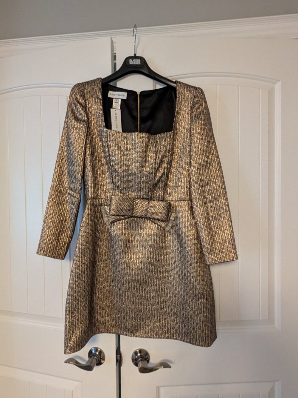 Audrey+Brooks Gold Cocktail Dress Size 10